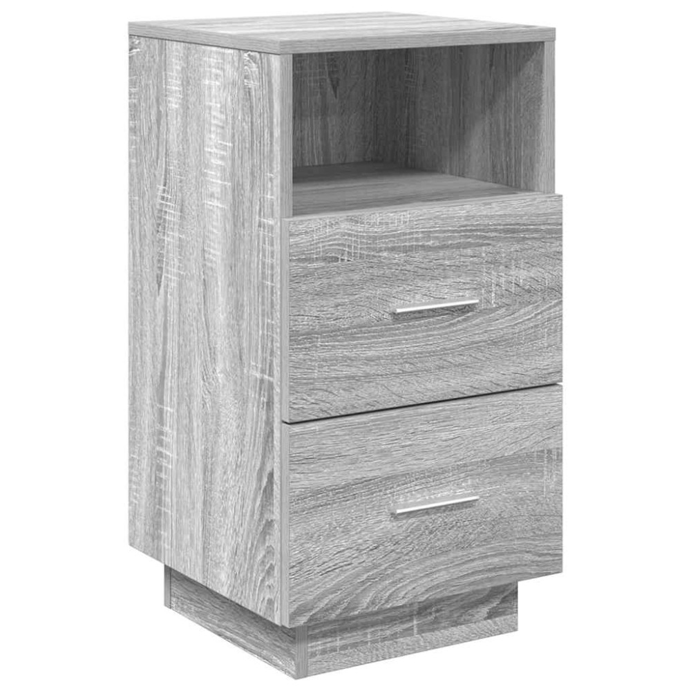 vidaXL Noptiere 2 buc cu 2 sertare Gri Sonoma 36x36x68 cm