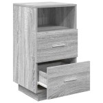 vidaXL Noptiere 2 buc cu 2 sertare Gri Sonoma 36x36x68 cm