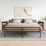vidaXL Noptiere 2 buc cu 2 sertare Stejar maro 36x36x68 cm