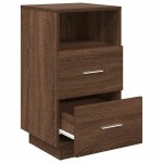 vidaXL Noptiere 2 buc cu 2 sertare Stejar maro 36x36x68 cm