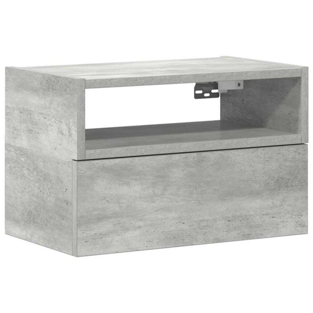 vidaXL Noptieră de perete, gri beton, 45x26x28,5 cm