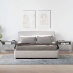 vidaXL Noptiere de perete, 2 buc., gri beton, 45x26x28,5 cm