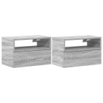 vidaXL Noptiere de perete, 2 buc., sonoma gri, 45x26x28,5 cm