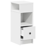 vidaXL Noptiere, 2 buc., cu sertar, alb, 25x31x66 cm vidaXL Noptiere, 2 buc., cu sertar, alb, 25x31x66 cm