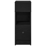 vidaXL Noptiere, 2 buc., cu sertar, negru, 25x31x66 cm vidaXL Noptiere, 2 buc., cu sertar, negru, 25x31x66 cm