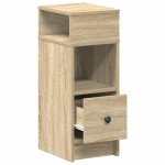 vidaXL Noptiere, 2 buc., cu sertar, Stejar Sonoma, 25x31x66 cm vidaXL Noptiere, 2 buc., cu sertar, Stejar Sonoma, 25x31x66 cm