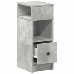 vidaXL Noptiera cu sertar gri beton 25x31x66 cm