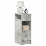 vidaXL Noptiere, 2 buc., cu sertar, Gri beton, 25x31x66 cm vidaXL Noptiere, 2 buc., cu sertar, Gri beton, 25x31x66 cm