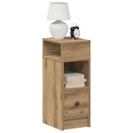 vidaXL Noptiere, 2 buc., cu sertar, stejar artizanal, 25x31x66 cm vidaXL Noptiere, 2 buc., cu sertar, stejar artizanal, 25x31x66 cm