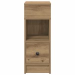 vidaXL Noptiere, 2 buc., cu sertar, stejar artizanal, 25x31x66 cm vidaXL Noptiere, 2 buc., cu sertar, stejar artizanal, 25x31x66 cm