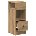 vidaXL Noptiere, 2 buc., cu sertar, stejar artizanal, 25x31x66 cm vidaXL Noptiere, 2 buc., cu sertar, stejar artizanal, 25x31x66 cm