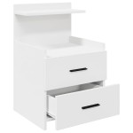 vidaXL Noptiere 2 buc. cu 2 sertare, alb, 40x36,5x62 cm