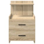 vidaXL Noptiere 2 buc. cu 2 sertare, stejar Sonoma, 40x36,5x62 cm