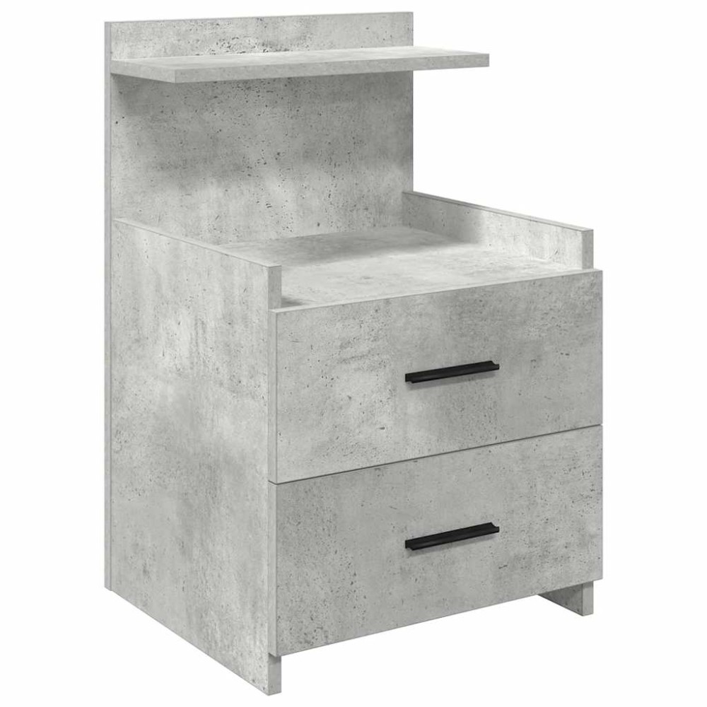 vidaXL Noptieră cu 2 sertare, gri beton, 40x36,5x62 cm