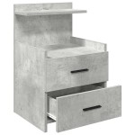 vidaXL Noptieră cu 2 sertare, gri beton, 40x36,5x62 cm vidaXL Noptieră cu 2 sertare, gri beton, 40x36,5x62 cm