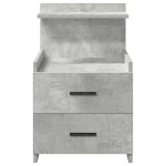 vidaXL Noptiere 2 buc. cu 2 sertare, gri beton, 40x36,5x62 cm