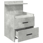vidaXL Noptiere 2 buc. cu 2 sertare, gri beton, 40x36,5x62 cm