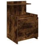vidaXL Noptieră cu 2 sertare, stejar afumat, 40x36,5x62 cm vidaXL Noptieră cu 2 sertare, stejar afumat, 40x36,5x62 cm