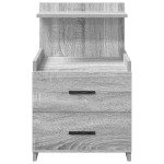 vidaXL Noptieră cu 2 sertare, gri Sonoma, 40x36,5x62 cm vidaXL Noptieră cu 2 sertare, gri Sonoma, 40x36,5x62 cm