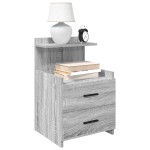 vidaXL Noptiere 2 buc. cu 2 sertare gri Sonoma 40x36,5x62 cm