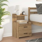 vidaXL Noptieră cu 2 sertare, stejar artizanal, 40x36,5x62 cm vidaXL Noptieră cu 2 sertare, stejar artizanal, 40x36,5x62 cm