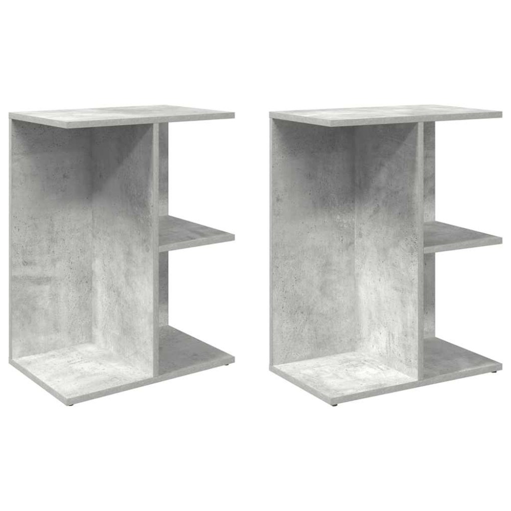 vidaXL Noptiere 2 buc Beton Gri 46,5x29x61 cm Lemn prelucrat