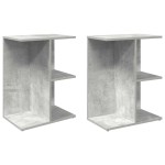 vidaXL Noptiere 2 buc Beton Gri 46,5x29x61 cm Lemn prelucrat
