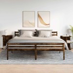 vidaXL Noptiere 2 buc Stejar afumat 46,5x29x61 cm Lemn prelucrat