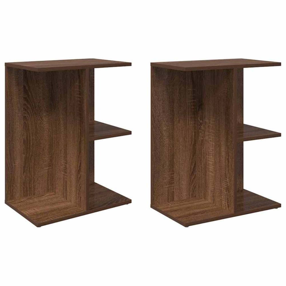 vidaXL Noptiere 2 buc Stejar maro 46,5x29x61 cm Lemn prelucrat