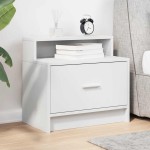 vidaXL Noptiera cu sertar alb 51x31x47 cm