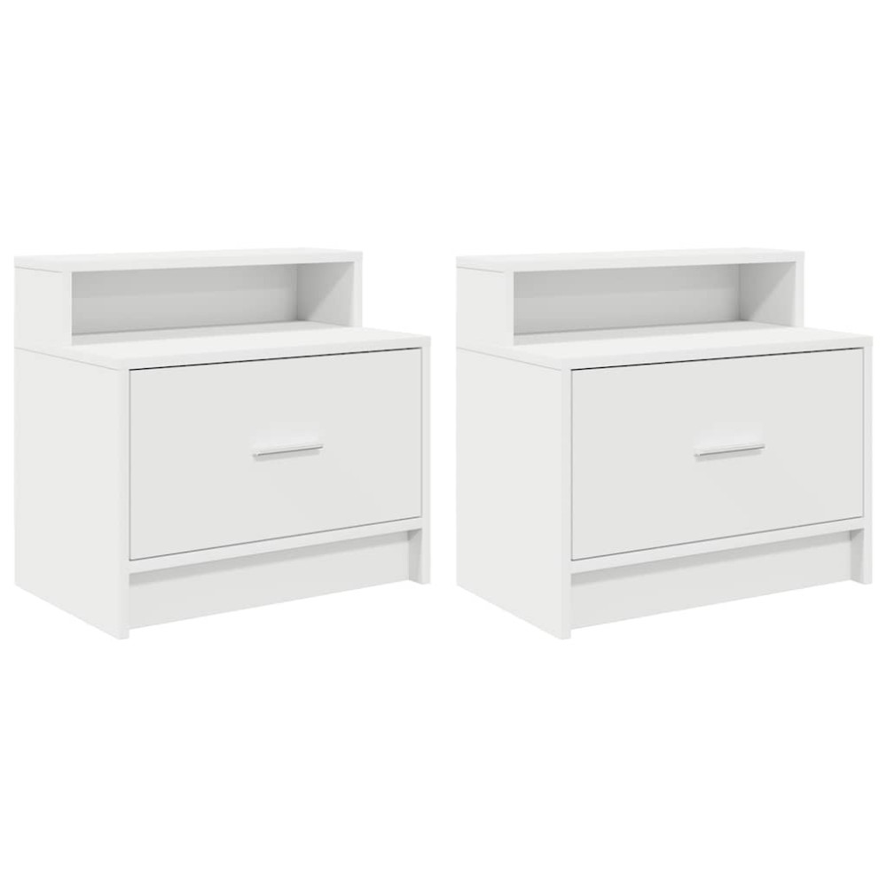vidaXL Noptiere cu sertar 2 buc Alb 51x31x47 cm