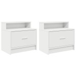 vidaXL Noptiere cu sertar 2 buc Alb 51x31x47 cm