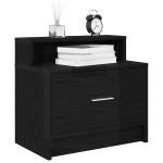 vidaXL Noptiera cu sertar stejar negru 51x31x47 cm