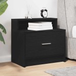 vidaXL Noptiera cu sertar stejar negru 51x31x47 cm