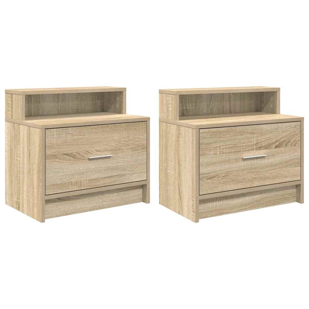 vidaXL Noptiere cu sertar 2 buc. Stejar Sonoma 51x31x47 cm