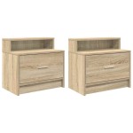 vidaXL Noptiere cu sertar 2 buc. Stejar Sonoma 51x31x47 cm
