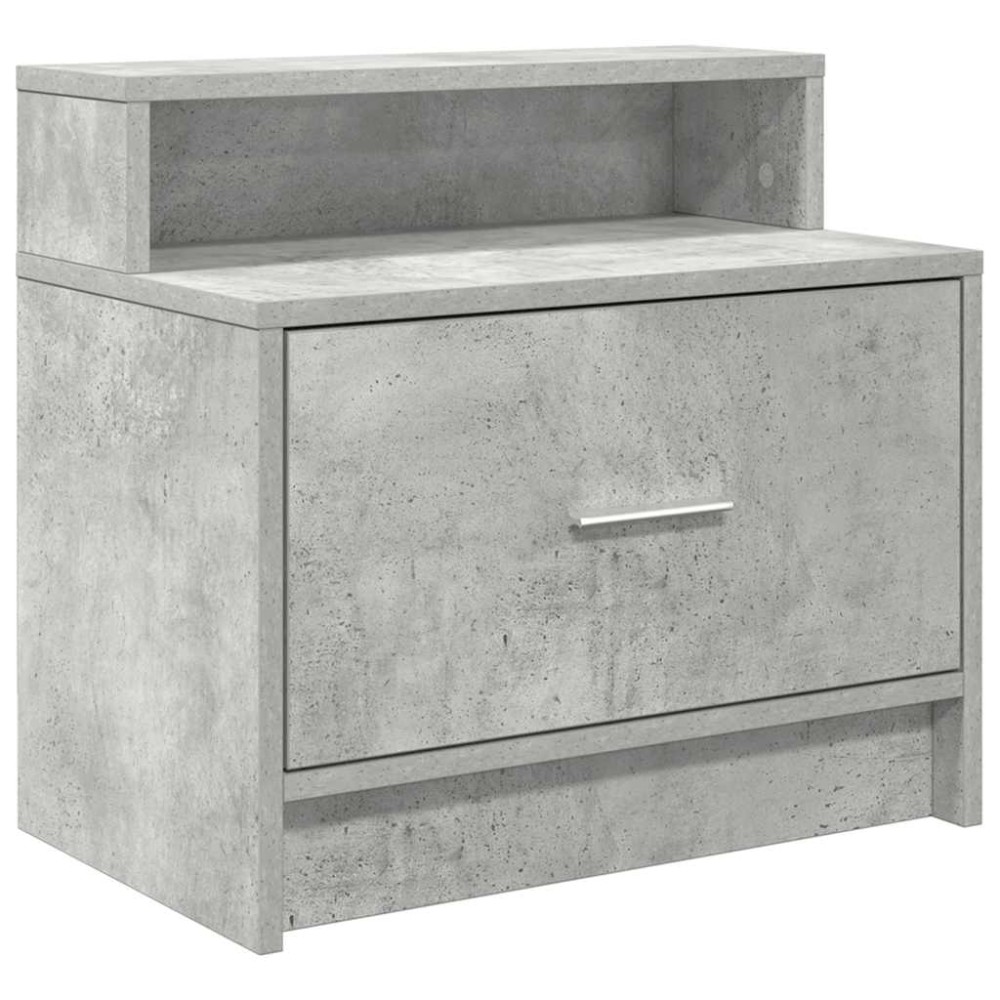 vidaXL Noptiera cu sertar gri beton 51x31x47 cm