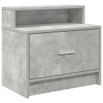 vidaXL Noptiera cu sertar gri beton 51x31x47 cm