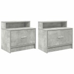 vidaXL Noptiere cu sertar 2 buc gri beton 51x31x47 cm