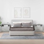 vidaXL Noptiere cu sertar 2 buc gri beton 51x31x47 cm