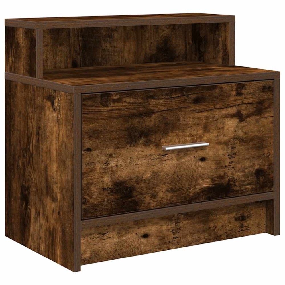 vidaXL Noptiera cu sertar stejar afumat 51x31x47 cm