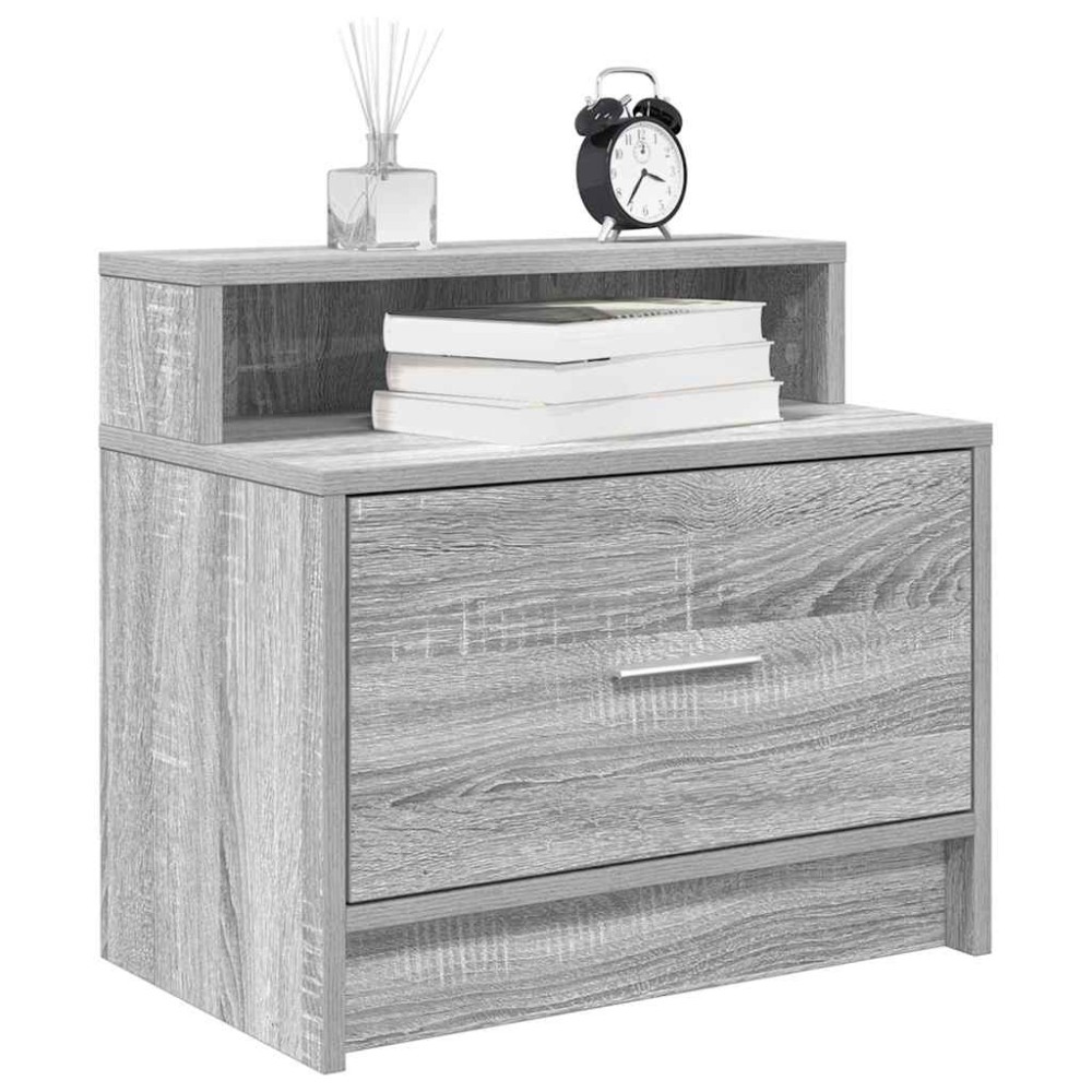 vidaXL Noptiere cu sertar 2 buc Gri Sonoma 51x31x47 cm
