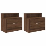 vidaXL Noptiere cu sertar 2 buc Stejar maro 51x31x47 cm