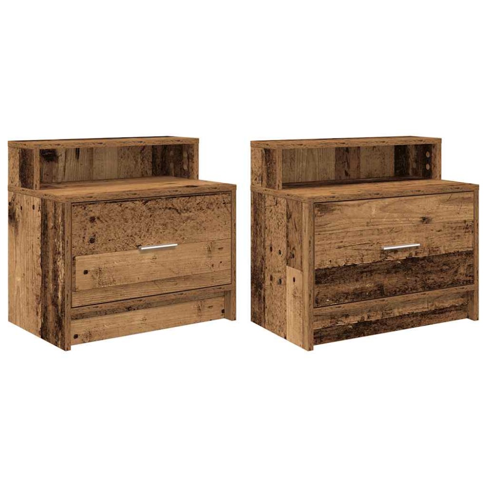 vidaXL Noptiere cu sertar 2 buc lemn vechi 51x31x47 cm
