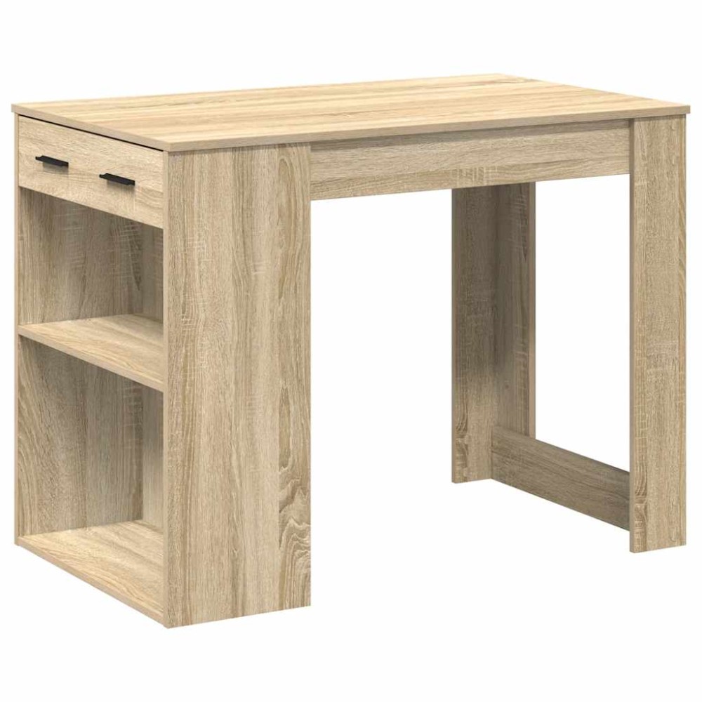 vidaXL Birou cu sertar raft Stejar Sonoma 102x62x77,5cm lemn prelucrat