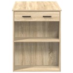 vidaXL Birou cu sertar raft Stejar Sonoma 102x62x77,5cm lemn prelucrat vidaXL Birou cu sertar raft Stejar Sonoma 102x62x77,5cm lemn prelucrat