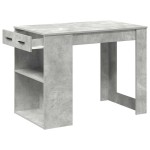 vidaXL Birou cu sertar și raft Gri beton 102x62x77,5 cm lemn prelucrat vidaXL Birou cu sertar și raft Gri beton 102x62x77,5 cm lemn prelucrat