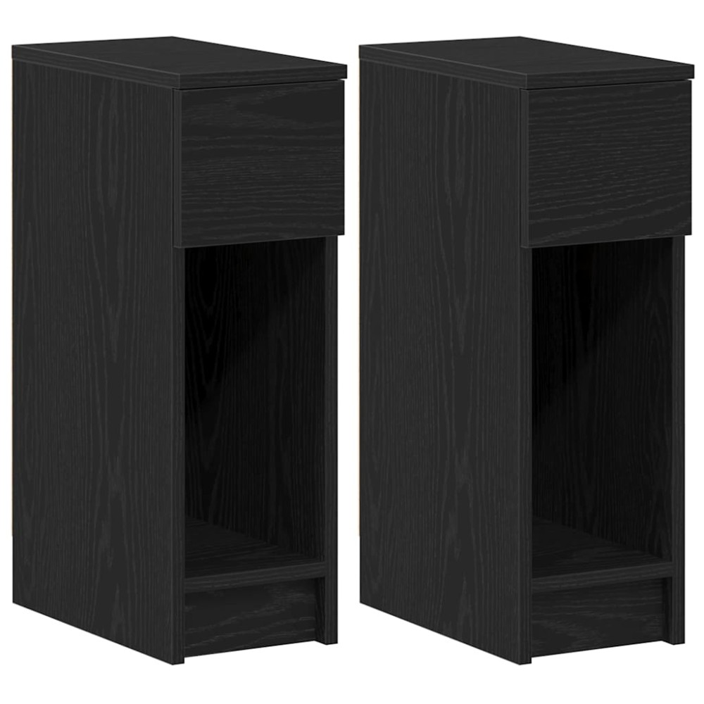 vidaXL Noptiere cu sertar 2 buc stejar negru 20x36x60 cm