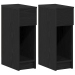 vidaXL Noptiere cu sertar 2 buc stejar negru 20x36x60 cm