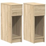 vidaXL Noptiere cu sertar 2 buc. Stejar Sonoma 20x36x60 cm
